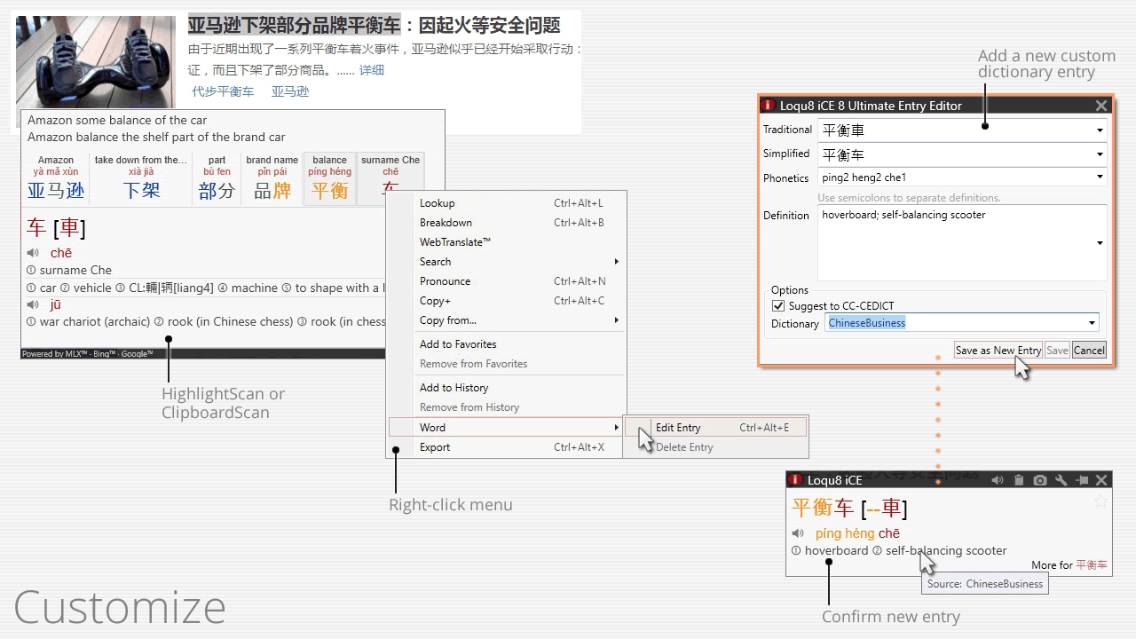 Loqu8 iCE 8 - Customize Dictionary